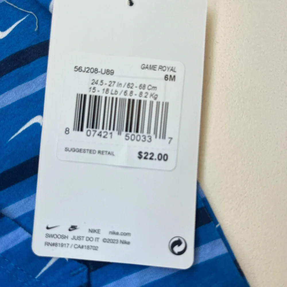 Nike Kids Blue Striped Romper